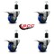 Service Caster 3'' Blue Poly Swivel 1-1/2'' Expanding Stem Caster Set Total Lock Brake, 4PK SCC-EXTTL20S314-PPUB-BLUE-112-4 - alternate 2